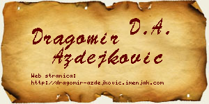 Dragomir Azdejković vizit kartica